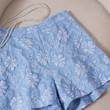 Load image into Gallery viewer, Jacquard Floral Elastic Waist Shorts
