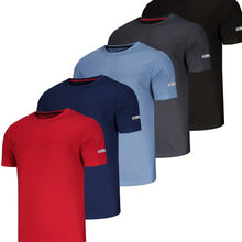 Load image into Gallery viewer, 5 Pack Men T-Shirts Gym T-Shirts For Men Muscle Men's T-Shirts Fitness Shirts For Men Athletic T-Shirts Breathable Activewear Shirts Work Shirt Shirts Multipack Shirts For Cycling
