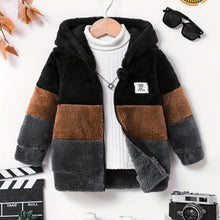 Load image into Gallery viewer, Color-Block Fleece-Lined Winter Hooded Jacket
