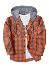 Load image into Gallery viewer, Hooded Plaid Shirt Jacket
