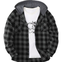 Load image into Gallery viewer, Hooded Plaid Shirt Jacket
