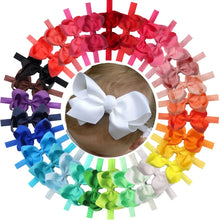 Load image into Gallery viewer, 30 Pcs Colors 4.5 Inches Grosgrain Ribbon Baby Girls Hair Bows Headbands for Infants Newborn and Toddlers
