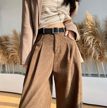 Load image into Gallery viewer, Women's Pants Autumn Winter Corduroy High Waist Wide Leg Pants for Women Casual Trousers Female Straight Pants Women Clothes New
