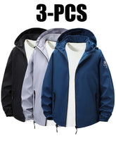 Load image into Gallery viewer, Men’s Lightweight Korean-Style Hooded Windbreaker – 3-Piece Set

