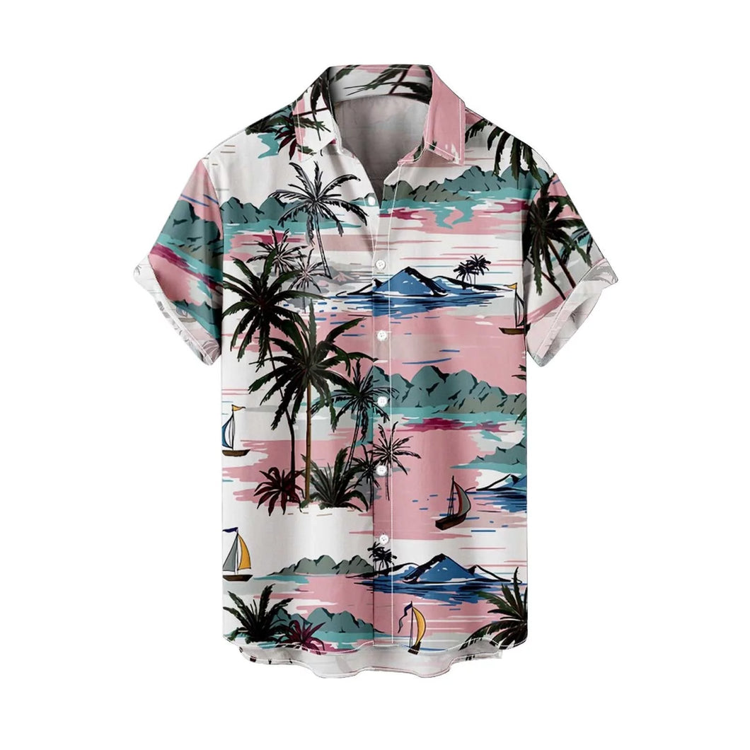 Short Sleeve Blouses for Work Summer Vacation Tourism Beach Fashion Trend Leisure 3D Digital Printing Short Sleeve Shirt Hawaii Shirt for Men Xxl Tall