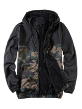 Load image into Gallery viewer, Men’s Camouflage Hooded Zip-Up Jacket
