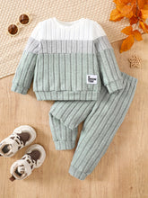 Load image into Gallery viewer, Baby Girl Color-Block Knit Two-Piece Winter Set
