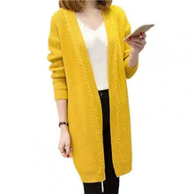 Load image into Gallery viewer, Skin-Friendly Fashion Twist Edge Long Women Cardigan Autumn Winter Sweater Cardigan V-Neck Outerwear
