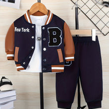 Load image into Gallery viewer, Baby Boys’ Monogram Baseball Jacket &amp; Pants Set
