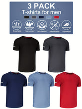 Load image into Gallery viewer, 5 Pack Men T-Shirts Gym T-Shirts For Men Muscle Men's T-Shirts Fitness Shirts For Men Athletic T-Shirts Breathable Activewear Shirts Work Shirt Shirts Multipack Shirts For Cycling
