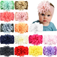 Load image into Gallery viewer, Random 8 Pcs Baby Nylon Headbands Hairbands Hair Wraps Big Chiffon Flower Elastics for Baby Girls Newborn Infant Toddlers Kids
