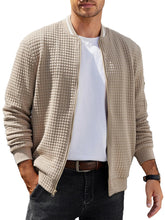 Load image into Gallery viewer, ELESOL Waffle Knit Bomber Jacket

