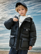 Load image into Gallery viewer, Boys’ 1997 Vintage Fleece-Lined Hooded Winter Coat
