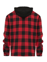 Load image into Gallery viewer, Men’s Fleece-Lined Plaid Hooded Flannel Jacket

