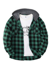 Load image into Gallery viewer, Hooded Plaid Shirt Jacket
