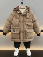 Load image into Gallery viewer, Boys’ 1997 Vintage Fleece-Lined Hooded Winter Coat
