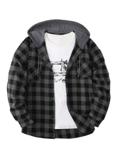 Load image into Gallery viewer, Hooded Plaid Shirt Jacket

