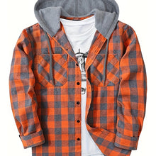 Load image into Gallery viewer, Hooded Plaid Shirt Jacket
