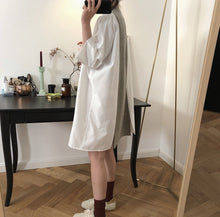 Load image into Gallery viewer, Round collar sleeve loose A letter baby shirt dress female
