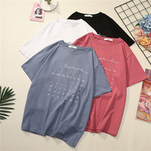 Load image into Gallery viewer, College Feng Sleeve T-Shirt Female Loose with printing Set
