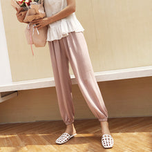 Load image into Gallery viewer, Silk lamps velvet high waist slim easing loose mosquito casual pants
