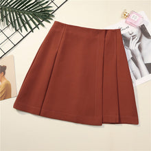 Load image into Gallery viewer, Stitching anti-lighting A word skirt pleated thin skirt
