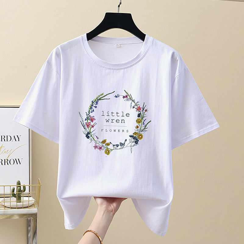 T-shirt short sleeve of the round neck pullover cotton clothe shirts