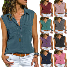 Load image into Gallery viewer, Summer New Women Shirt Lacked Sleeveless Shirt Women&#39;s
