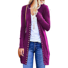 Load image into Gallery viewer, Medium long button solid color cardigan jacket
