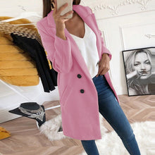 Load image into Gallery viewer, Wish solid color lapel long section button woolen coat
