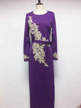 Load image into Gallery viewer, Dress lace beaded trumpet sleeve lace-up dress
