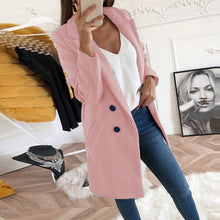 Load image into Gallery viewer, Wish solid color lapel long section button woolen coat
