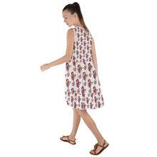 Load image into Gallery viewer, Red Seahorse Pattern Frill Swing Dress
