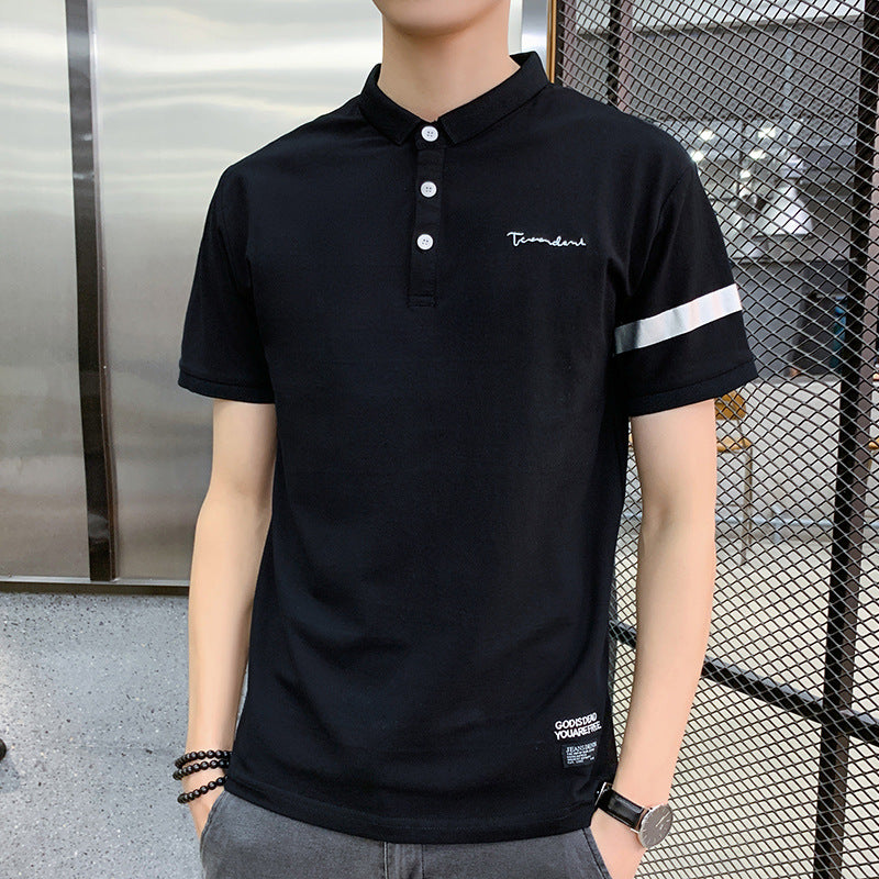 men's half sleeved casual polo T- shirt with embroidery