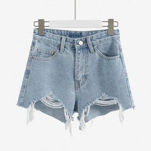 Load image into Gallery viewer, Cotton-hole high waist cowboy shorts summer
