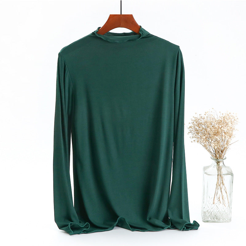 Round neck long-sleeved T-shirt casual loose bottoming shirt