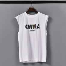 Load image into Gallery viewer, Men&#39;s chinese print sleeveless T-shirt
