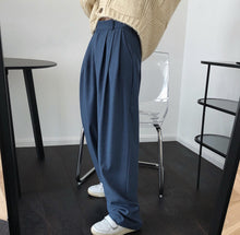 Load image into Gallery viewer, High waist wide trousers loose vertical real wear straight pants trouszrs
