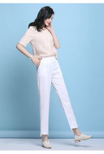 Load image into Gallery viewer, Cotton hormone pants casual small foot pants thin section OL tone waist
