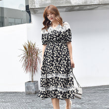 Load image into Gallery viewer, Daisy dress large size long section short-sleeved fat mm lace dress
