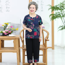 Load image into Gallery viewer, Cotton silk package middle-aged short-sleeved pullover sponk grandma
