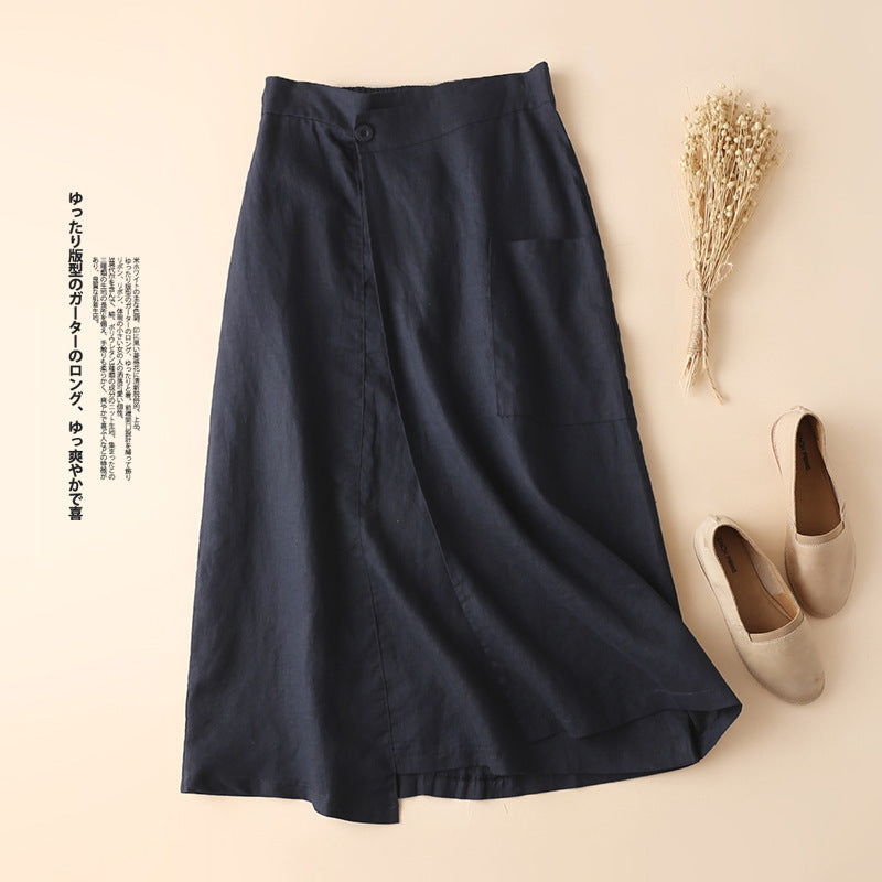 Travel half-length summer skirt