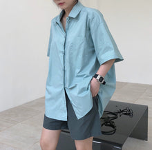 Load image into Gallery viewer, BF lapel shirt short-sleeved loose thin fashion contour comfortable
