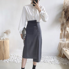Load image into Gallery viewer, Design small solid color long skirt  dress
