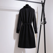 Load image into Gallery viewer, Solid colo cross-border design is waist slim plus shirt dress

