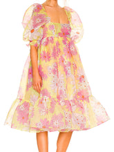 Load image into Gallery viewer, Summer Daisy Flower Print Organza Ball Gown Dress
