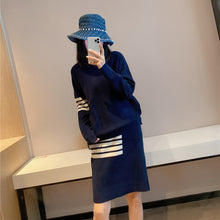 Load image into Gallery viewer, TB set long-sleeved college wind skirt two-piece set
