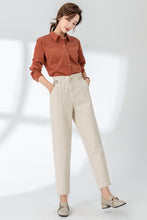 Load image into Gallery viewer, Surface high waist jeans female rice white straight loose
