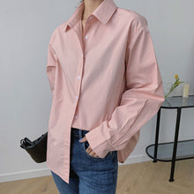 Load image into Gallery viewer, Small fragrant shirt of loose long sleeve cotton shirt female
