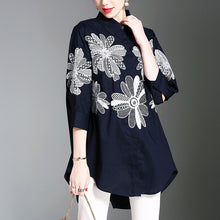 Load image into Gallery viewer, Cotton and linen new heavy or sleeve casual irregular shirt
